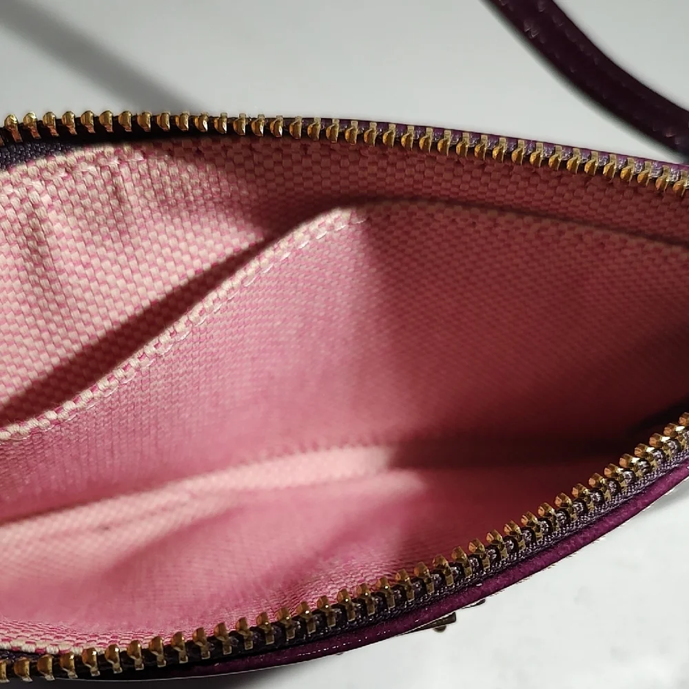 Dooney & Bourke Deep Purple Patent Leather Wristlet Mini Purse - Picture 8 of 16